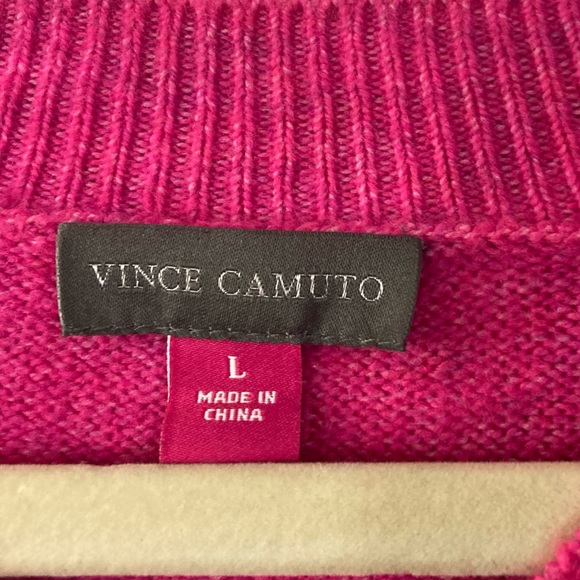 VINCE CAMUTO PINK SOFT LONG SLEEVE KNIT SWEATER, LARGE - Picture 3 of 4